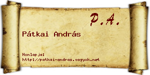 Pátkai András névjegykártya