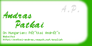 andras patkai business card